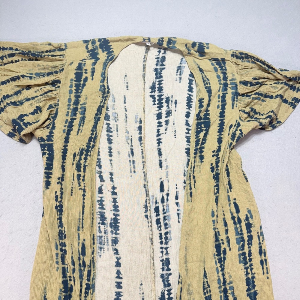 Maurices Women's Rayon Tie‑Dye Kimono Cover Up XL Blue Boho Short Sleeve, Comfy